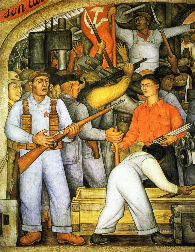 In the Arsenal socialism Diego Rivera Oil Paintings